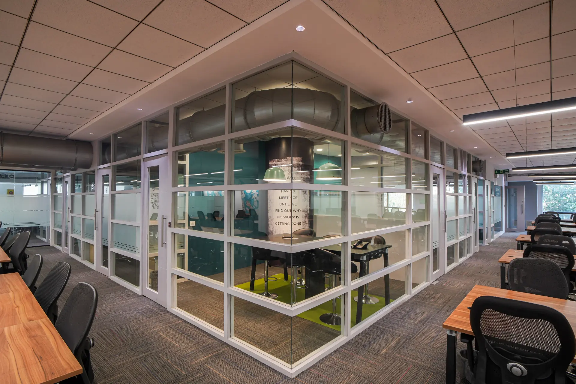 Glass Cabins & Desk Bays at YesssWorks Andheri