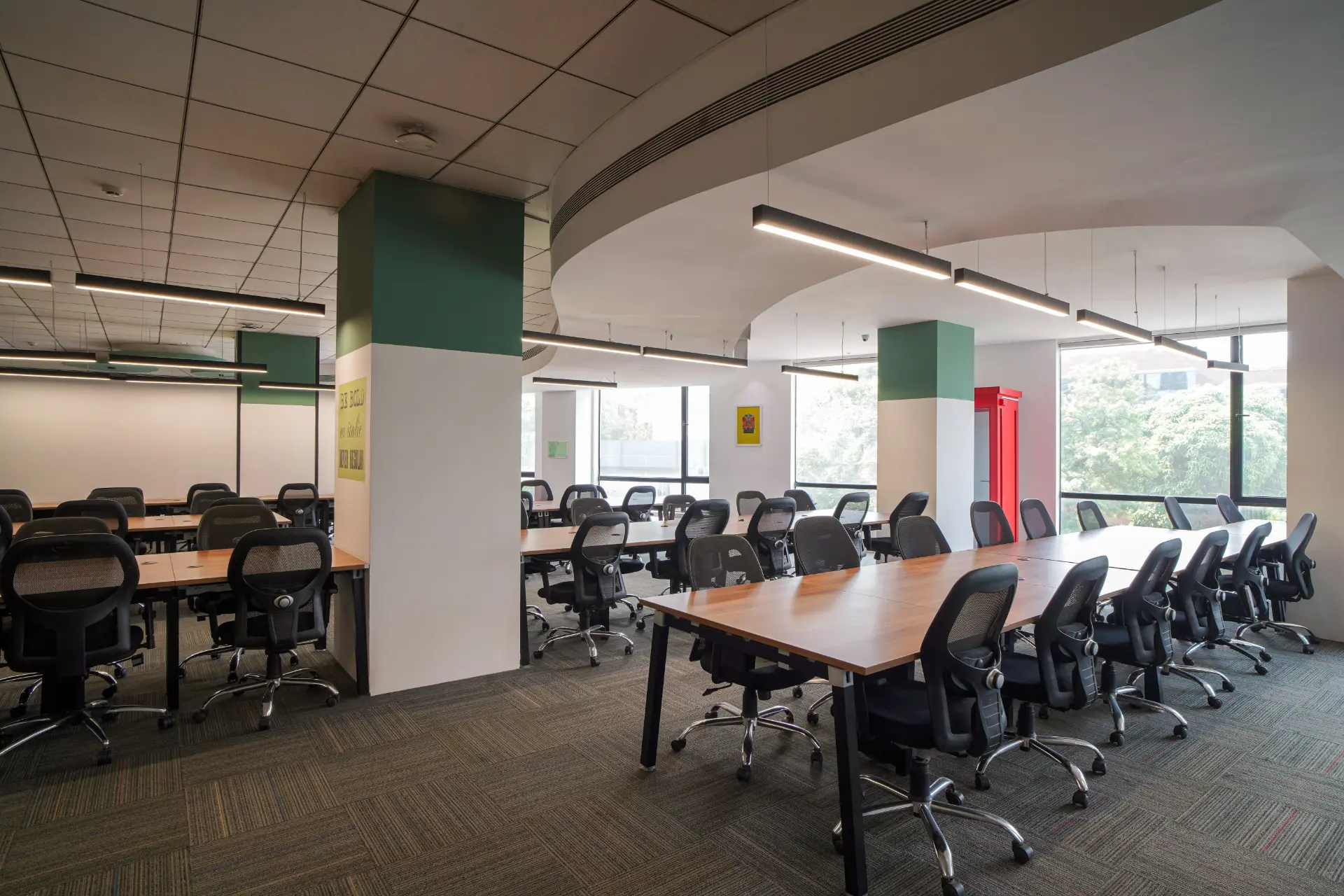 Shared Desks by the Windows at YesssWorks Andheri