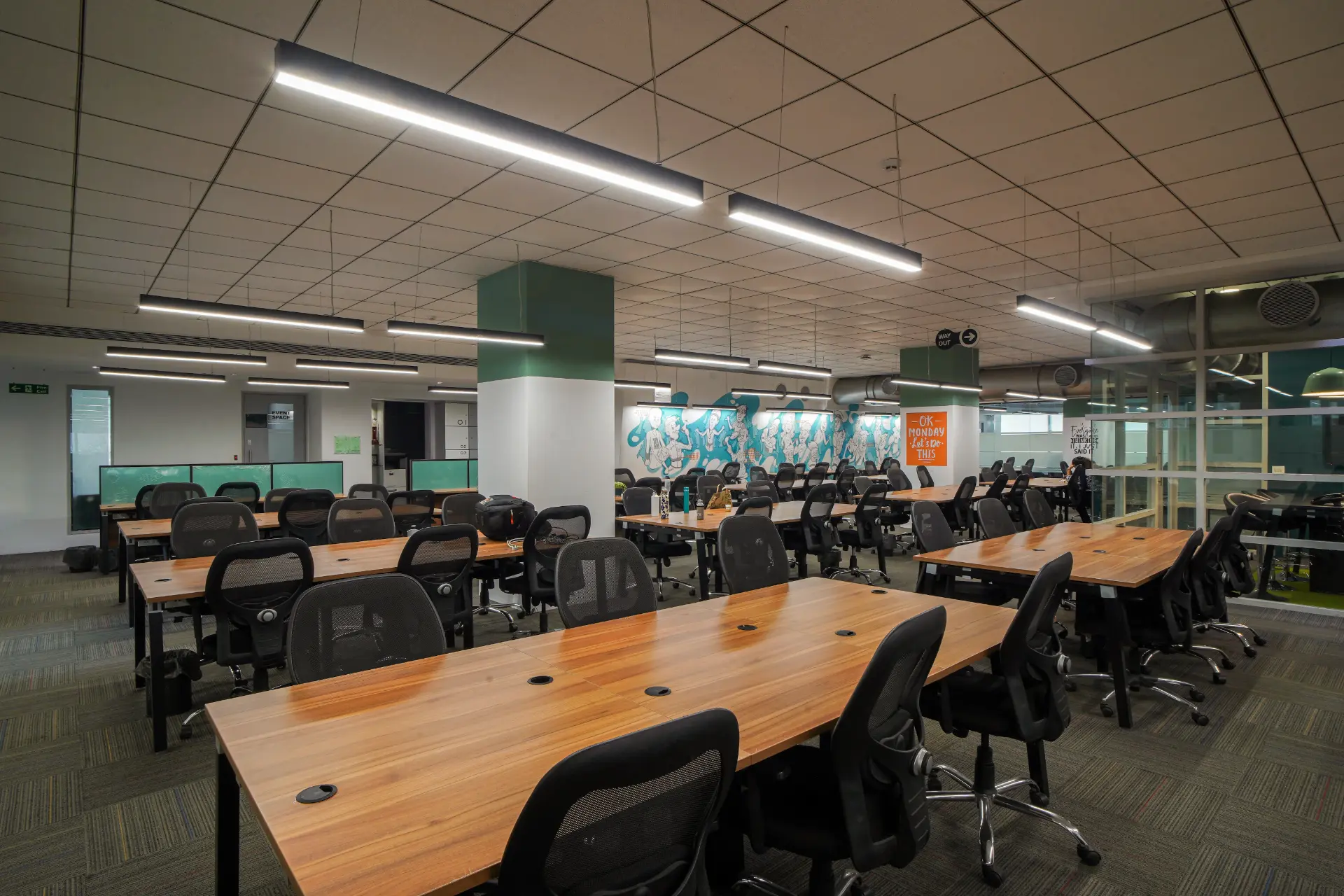 Mural Workfloor at YesssWorks Mumbai and Navi Mumbai