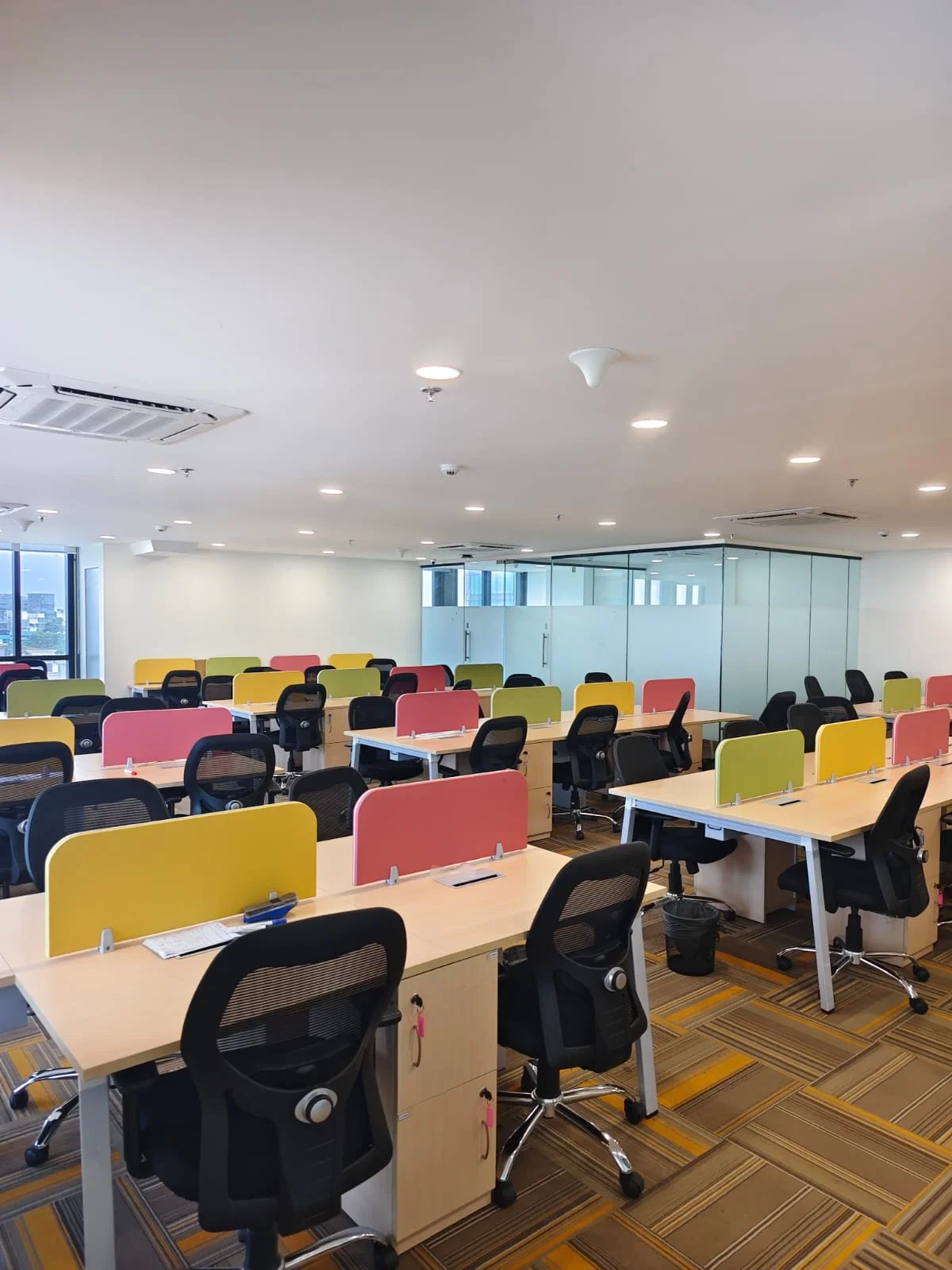 Colour Coded Desk Rows at YesssWorks Andheri