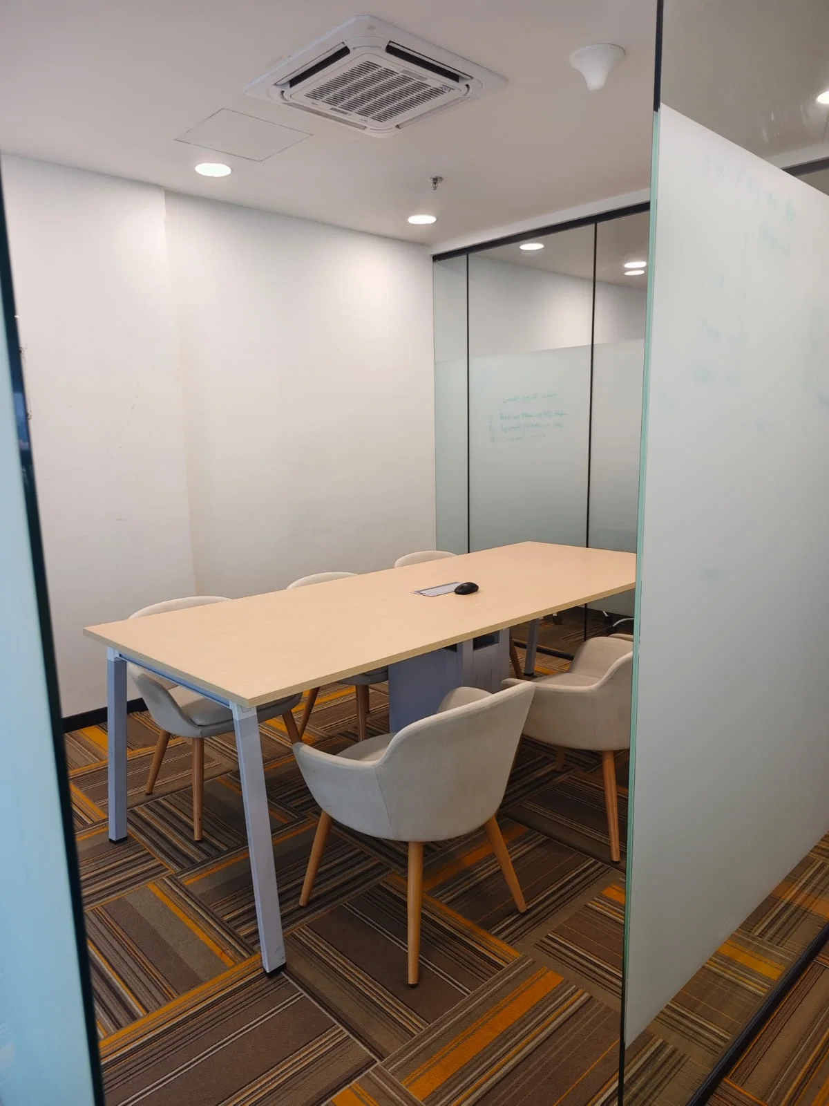 Glass Cabin Meeting Room with Whiteboard Wall at YesssWorks Andheri