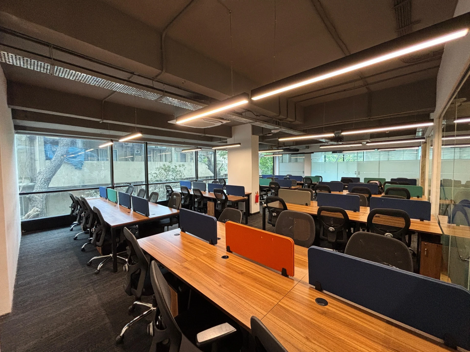 Long Desk Rows Along the Windows at YesssWorks Goregaon