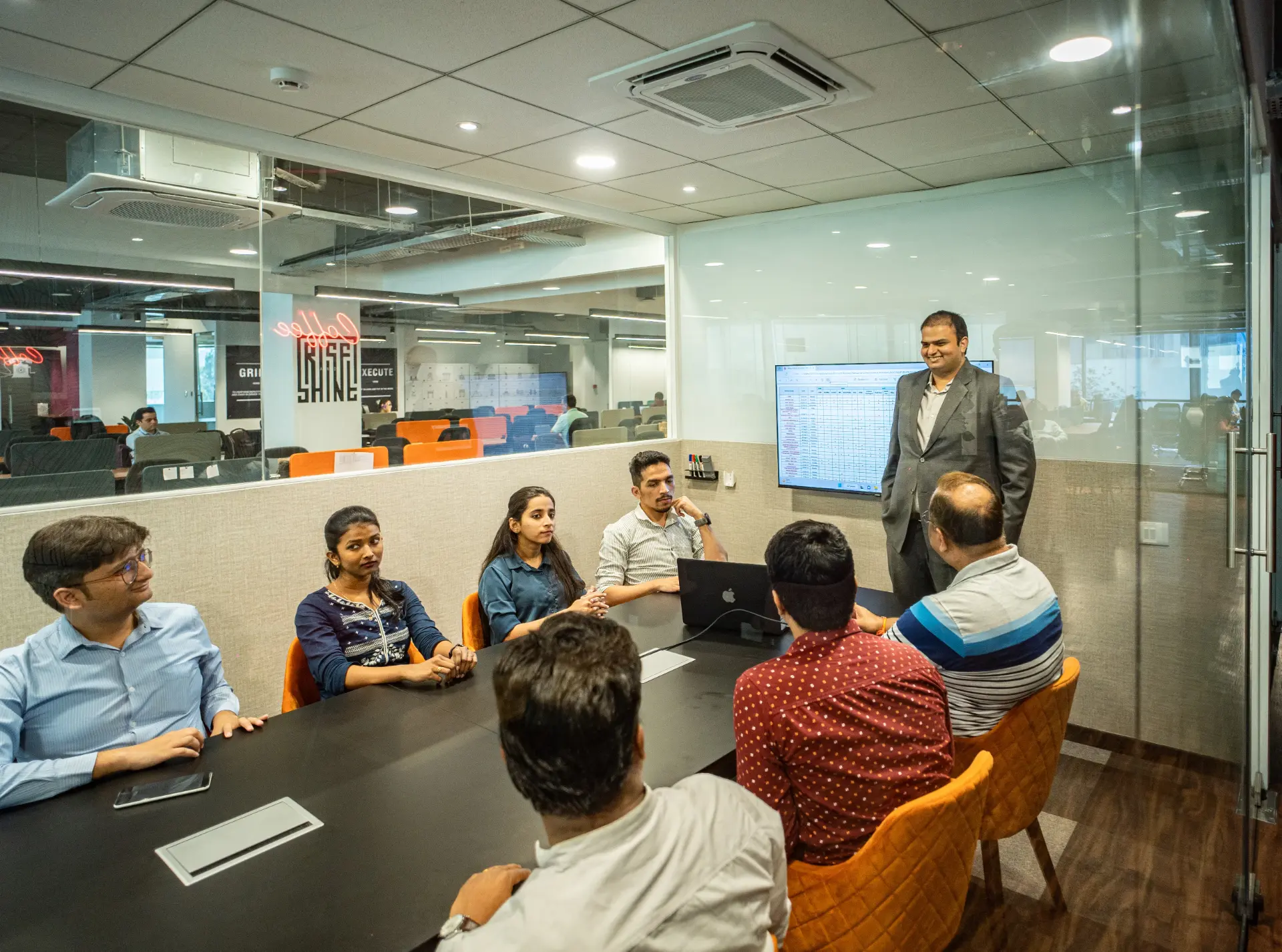 Team Meeting Beside the Open Floor at YesssWorks Goregaon