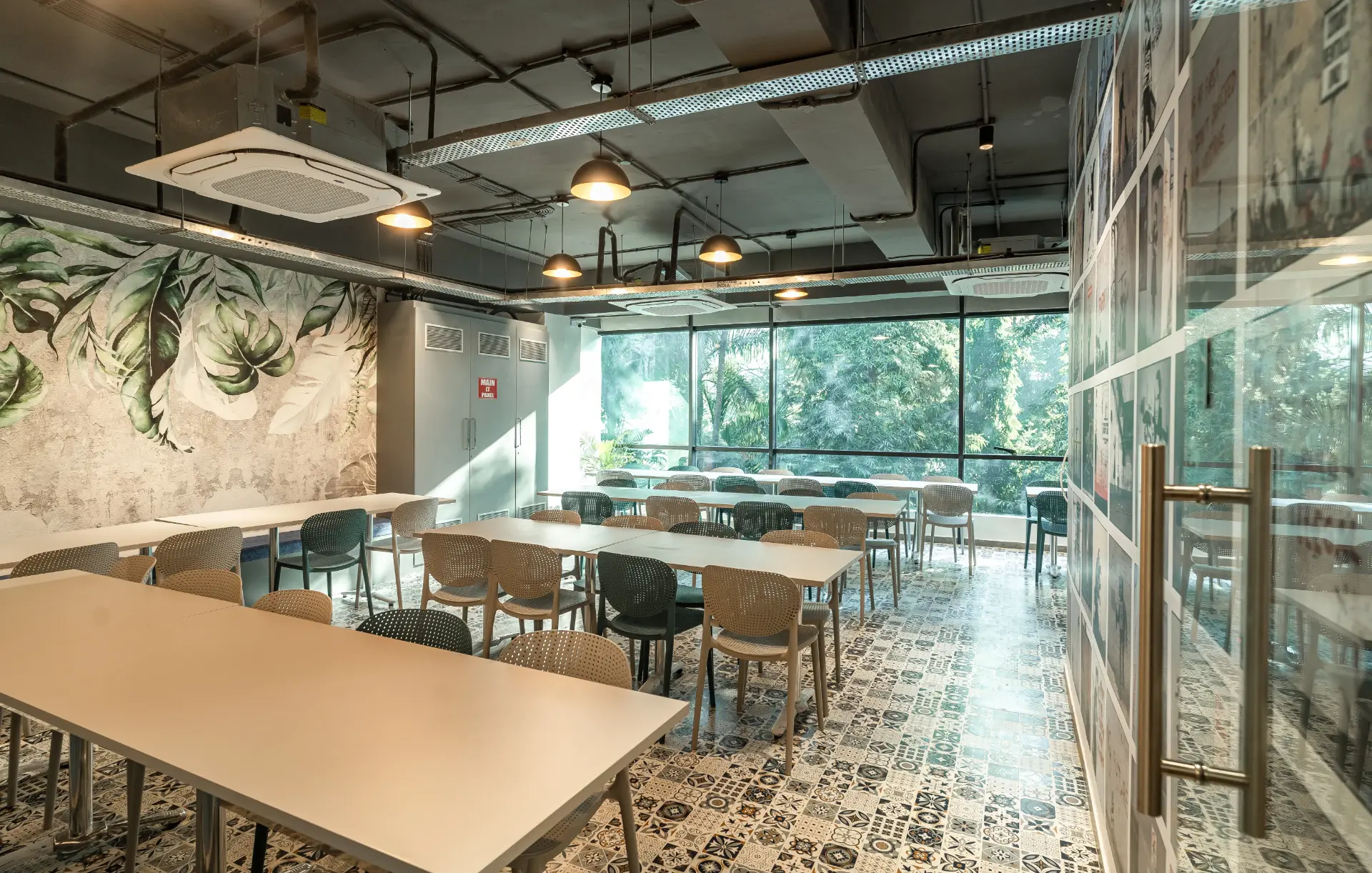 Cafe and Breakout Area with Garden View at YesssWorks Goregaon
