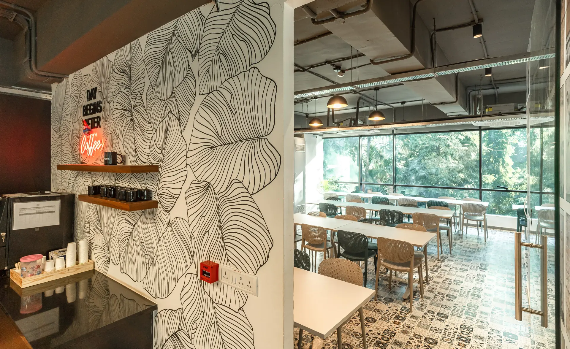 Coffee Station Beside the Garden View Canteen at YesssWorks Goregaon