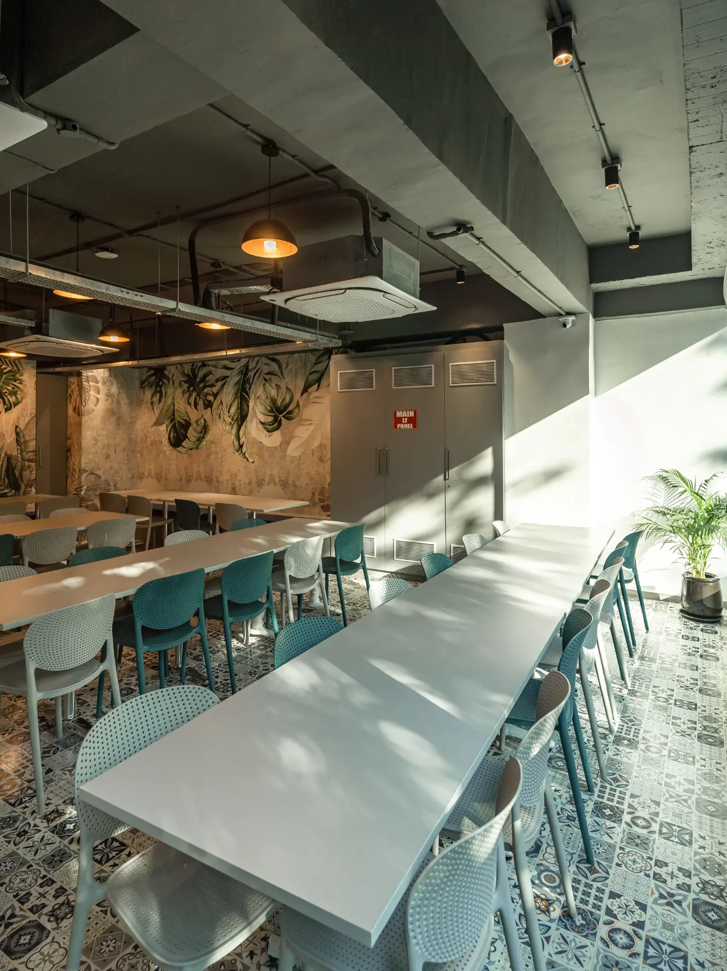 Afternoon Sun Across the Cafe Seating at YesssWorks Goregaon