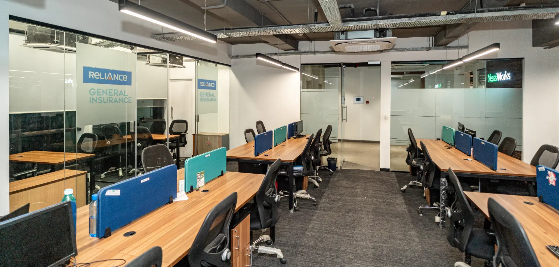 Window Side Desk Rows at YesssWorks Mumbai and Navi Mumbai