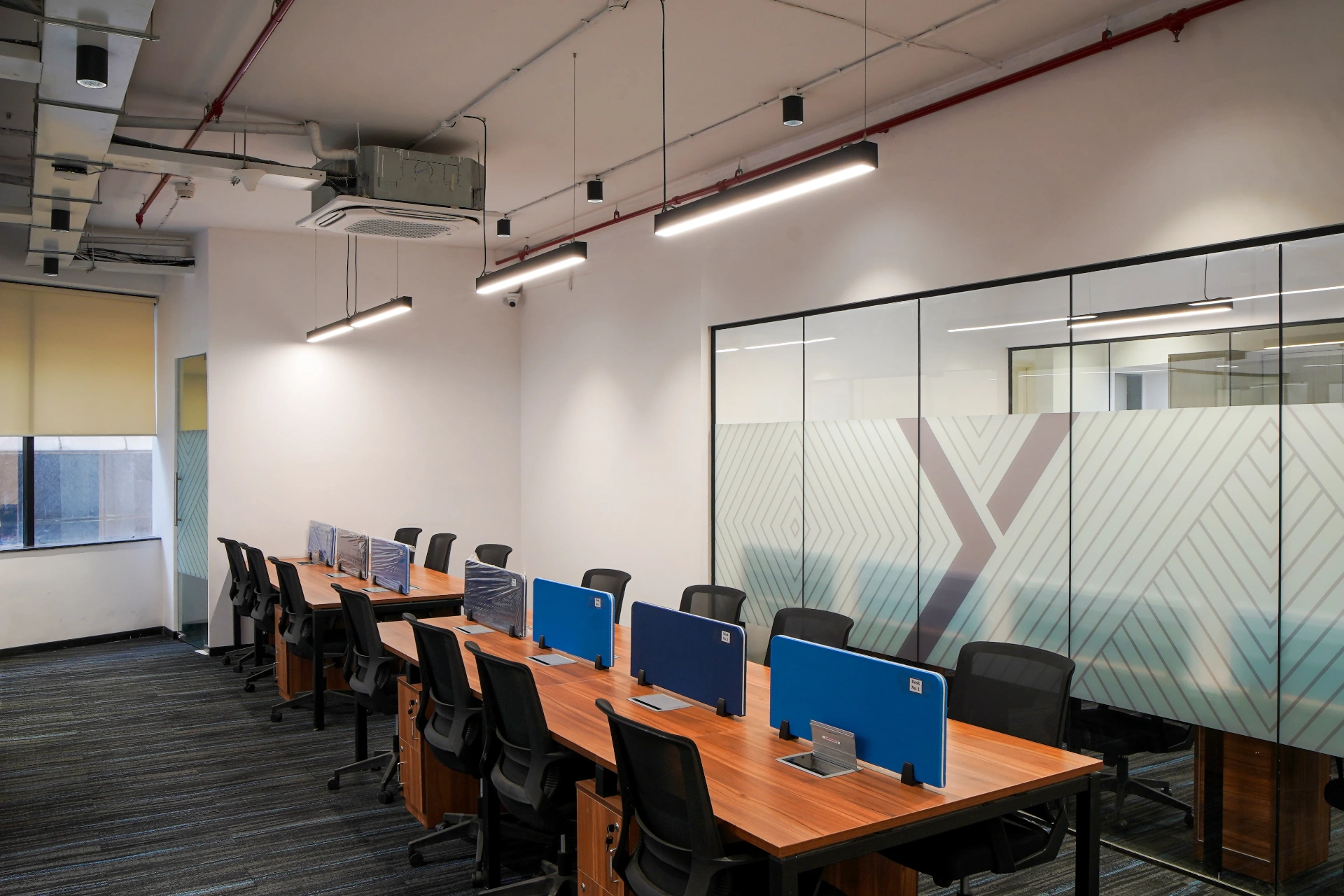 Blue Divider Desks at YesssWorks Mahape