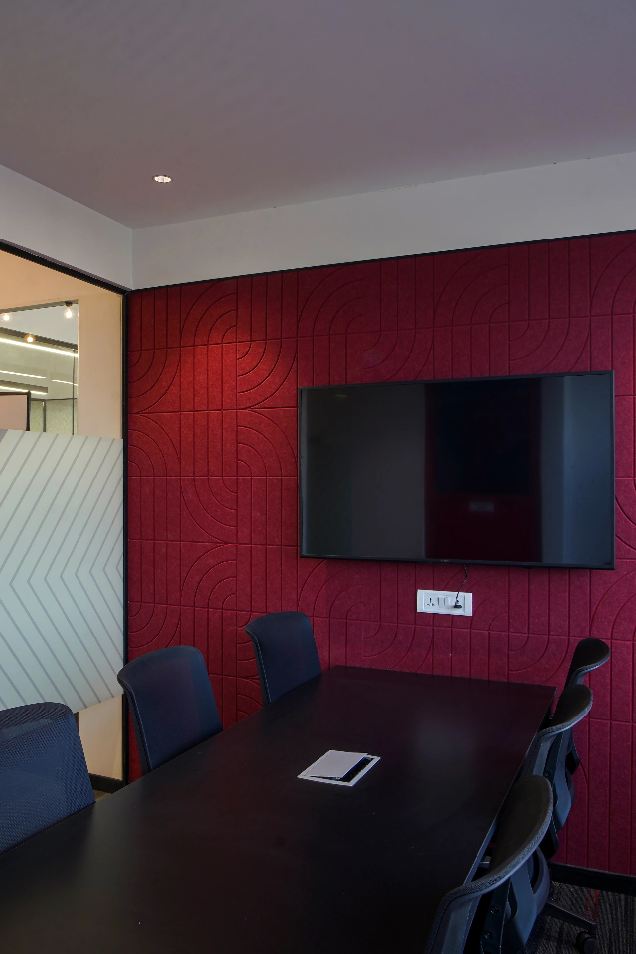 Red Acoustic Meeting Room at YesssWorks Mahape