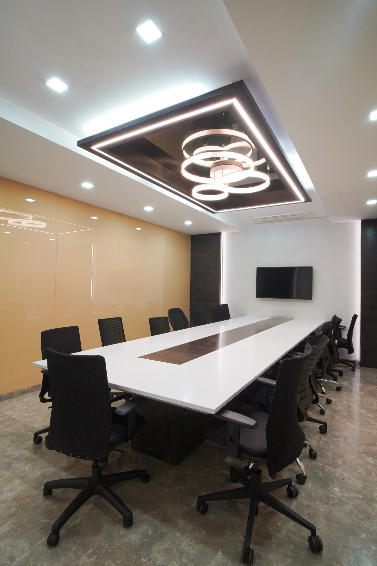 Boardroom Table with Wall Mounted Screen at YesssWorks Andheri