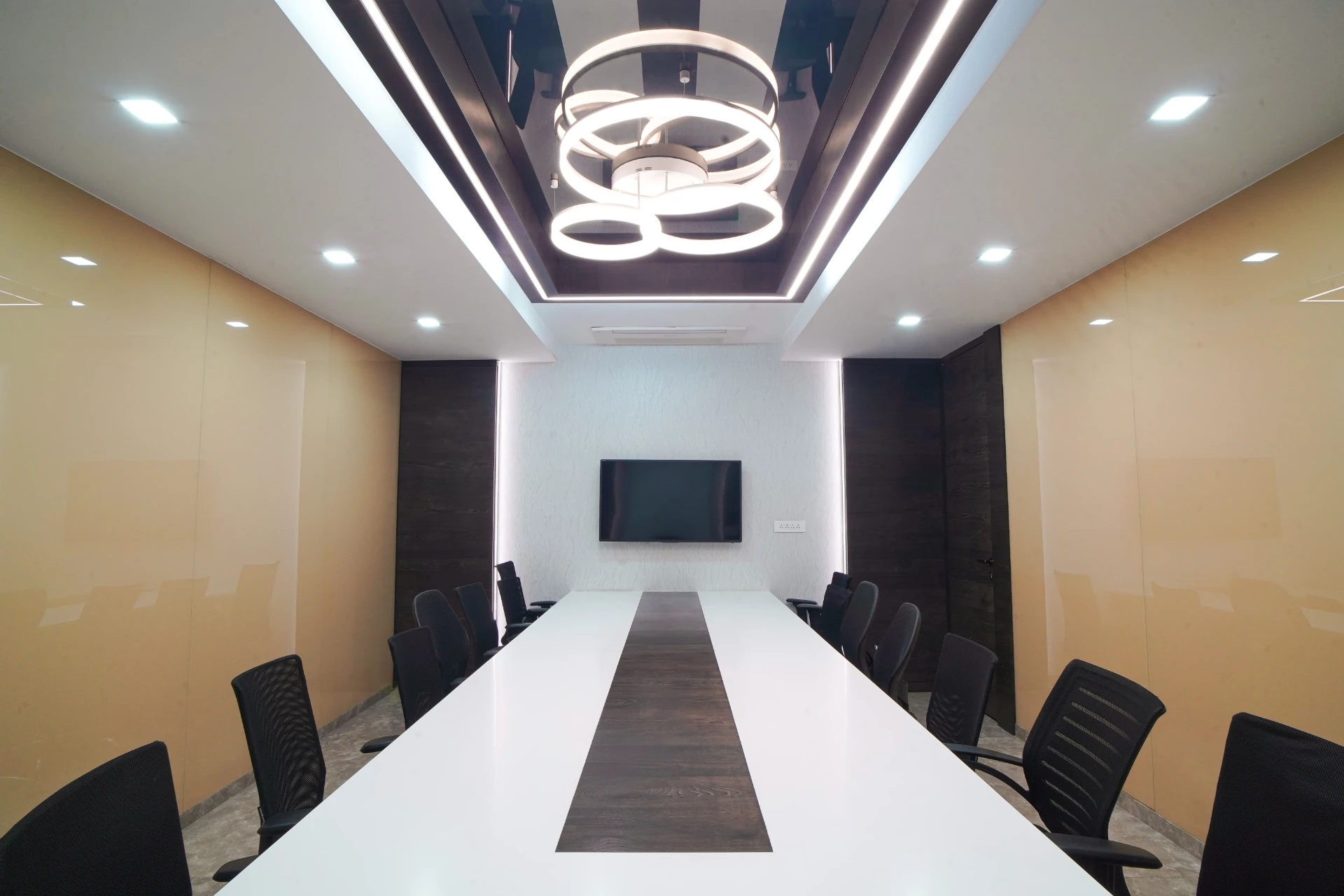 Head On View of the Main Boardroom at YesssWorks Andheri