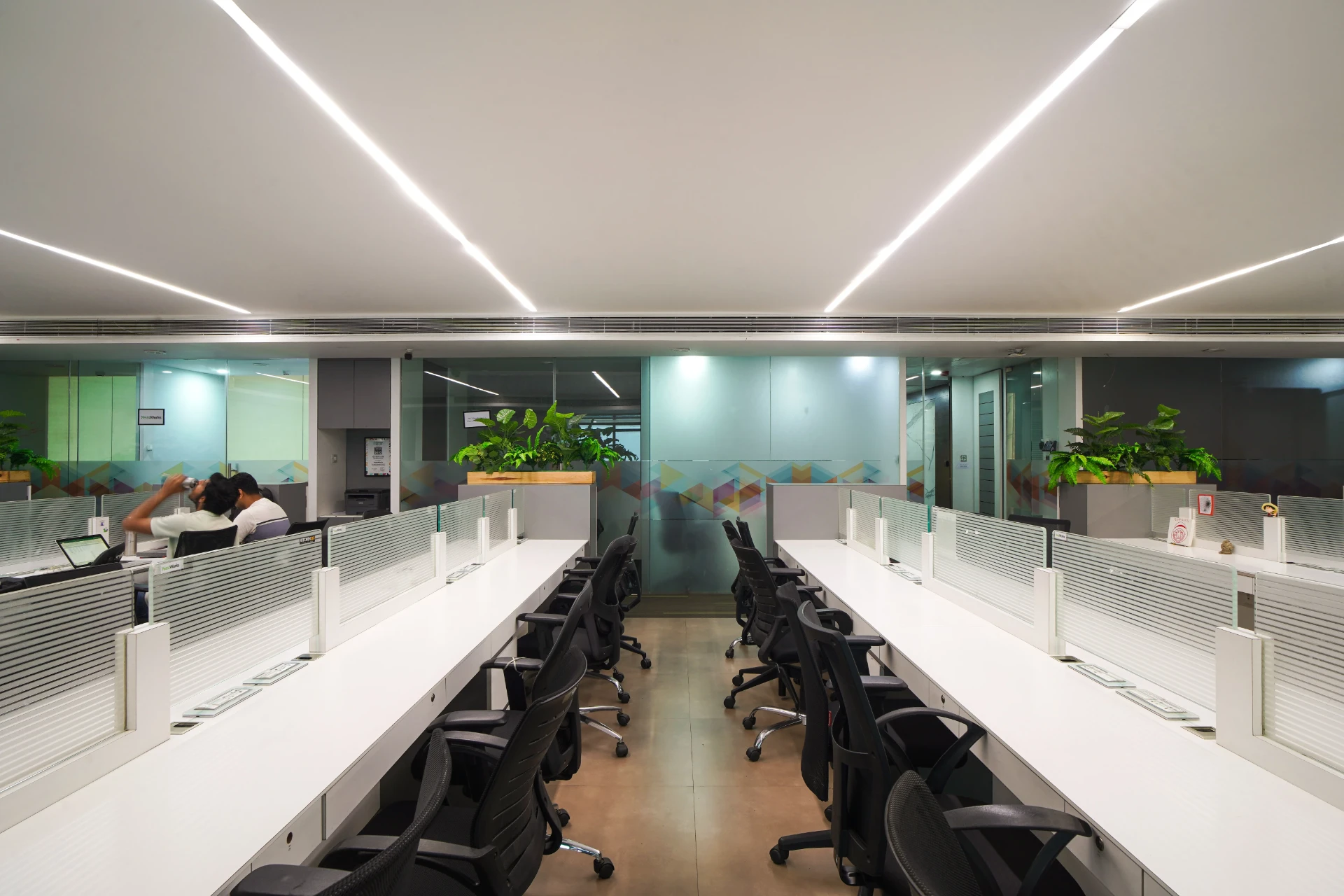 Open Workstation Rows on the Coworking Floor at YesssWorks Andheri