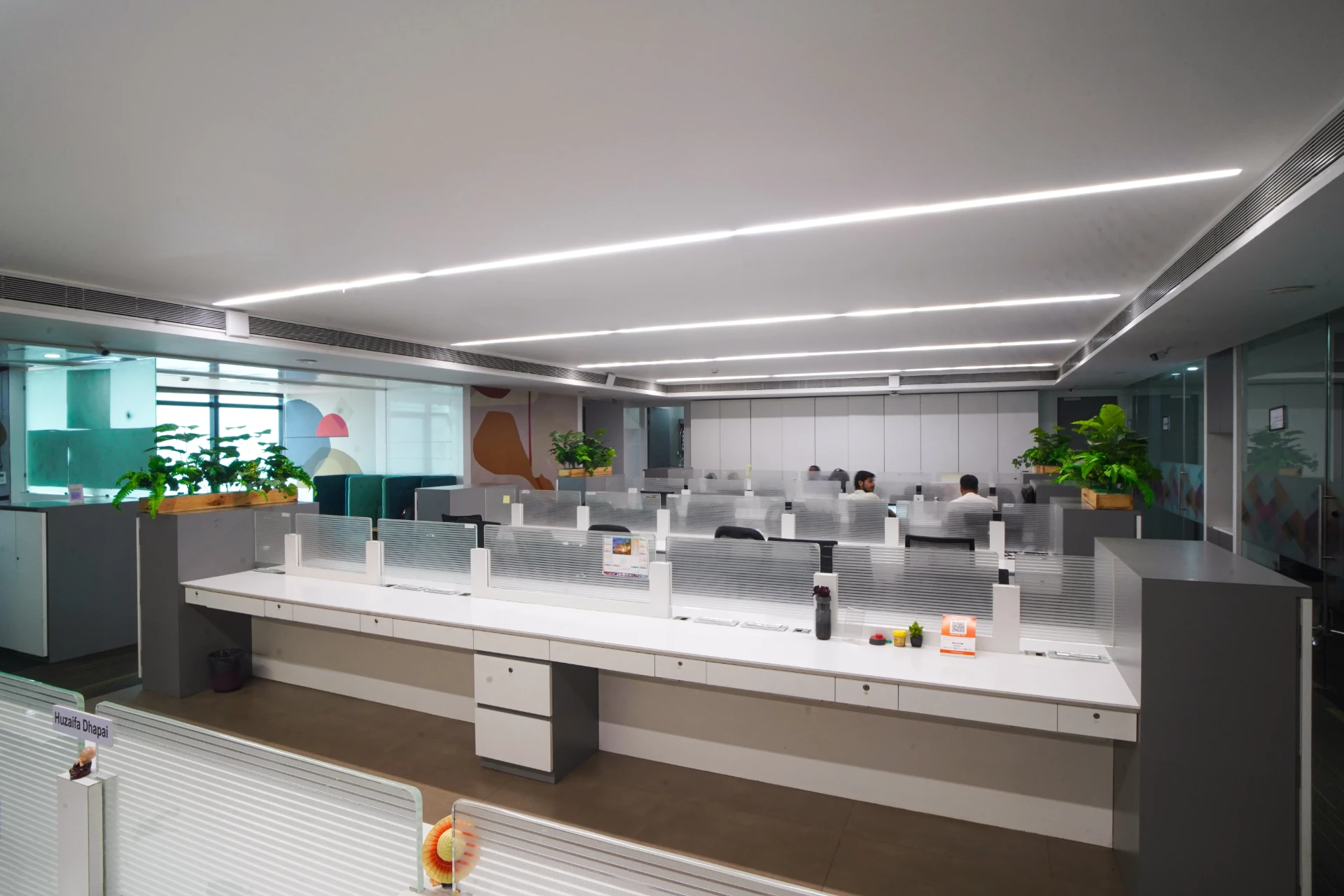 Long Shared Desk Bay Beside the Cabins at YesssWorks Andheri